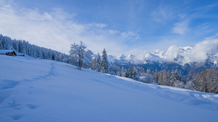 winter landscape with snow, Switzerland
