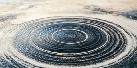 Naklejka premium Abstract circular pattern with textured layers, suitable for art, design, and relaxation themes.