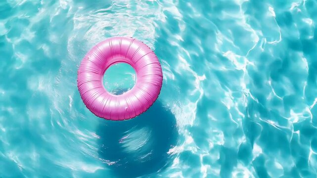 Inflatable ring in the pool