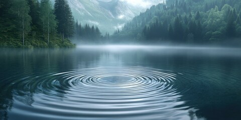 Tranquil lake scene with ripples, ideal for nature-themed projects, wellness promotions, and relaxation content.