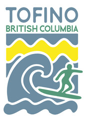 Tofino, British Columbia - cute minimalist sticker, t-shirt, poster, wall art, card, souvenir printing design