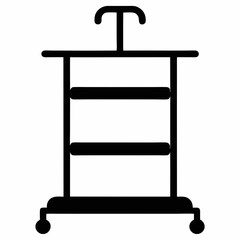 A silhouette vector shelf with hangers