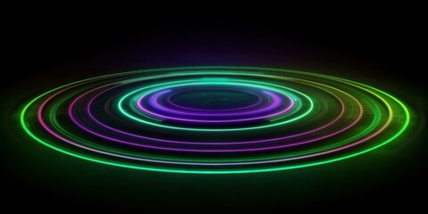 Abstract light trails in vibrant colors, suitable for digital art, music events, or technology themes.