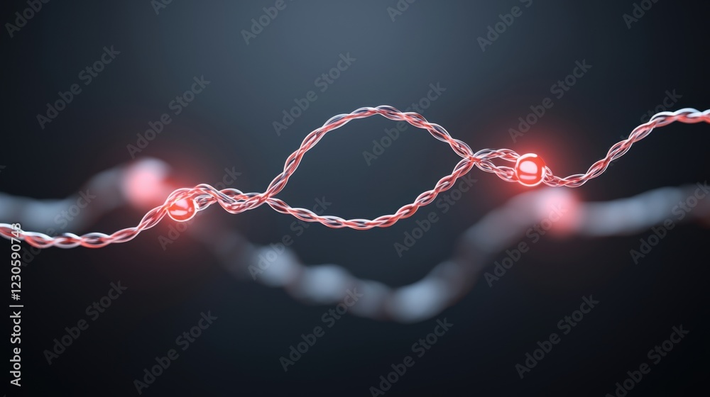 Poster dynamic dna structure visualization science laboratory 3d render digital environment close-up view m