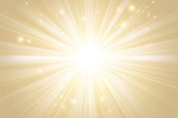 Obraz premium Natural light lens flare with a gold backdrop and a sun ray effect