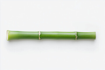 Fototapeta premium Single Bamboo Shoot: A vibrant green bamboo shoot, meticulously presented against a clean backdrop, showcases its natural texture and elegant simplicity.