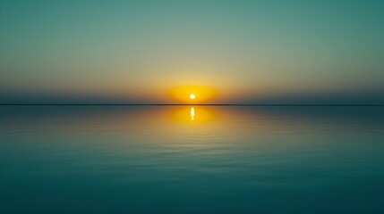 This landscape photo captures a tranquil sunset and is characterized by its minimalistic, peaceful and expansive landscape.