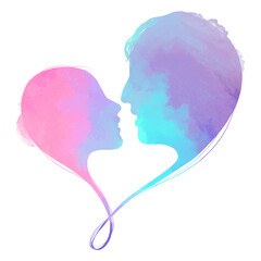 silhouette of a person in a heart