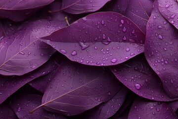 Fototapeta premium Closeup of purple leaves as the background, with an abstract leaf texture