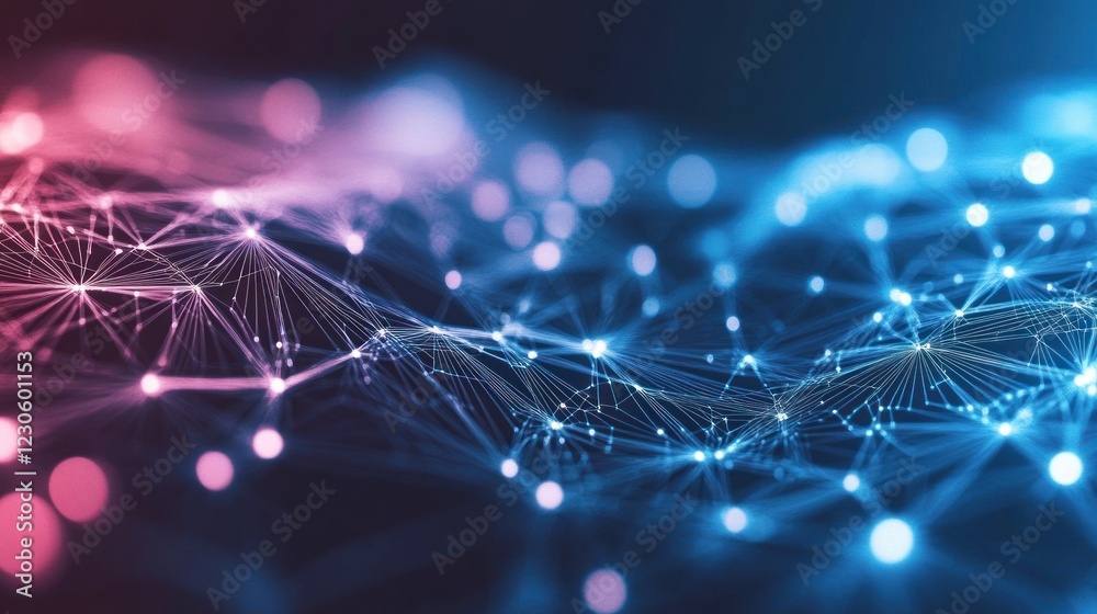 Poster abstract network connections digital waveform