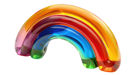 Close Up of Rainbow Colored Object, isolated on transparent background