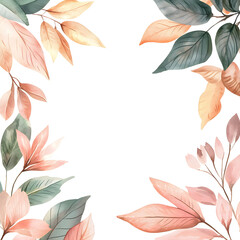 Naklejka premium Frame of Flint Corn Leaf in Corner, minimal details and a simple illustration