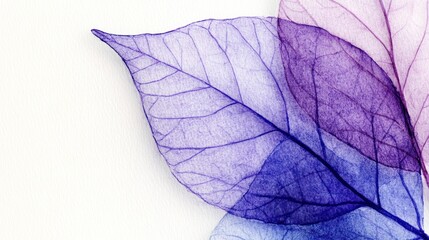 Obraz premium Delicate Purple And Blue Skeletons Of Leaves