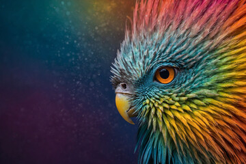 Fototapeta premium bird illustration gradient of two complementary colors, creating a vibrant and eye-catching backdrop 