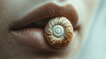   A person's eye with a snail shell inside