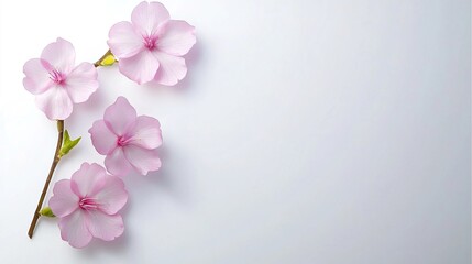 Delicate Pink Flowers on Soft White Background for Decoration