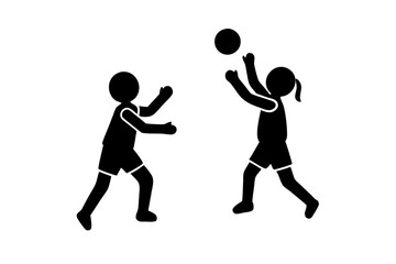 Children Playing Catch vector icon