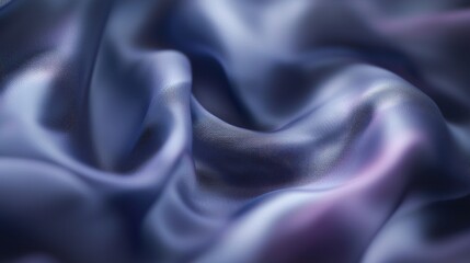 Fototapeta premium Close-up of a fabric with a smooth and shiny texture. the fabric appears to be made of a silky or satin-like material, with a deep purple color.