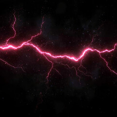 Pink lightning streak across dark, starry expanse.