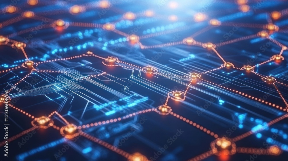 Poster Abstract Network Data Visualization Showing Interconnected Nodes