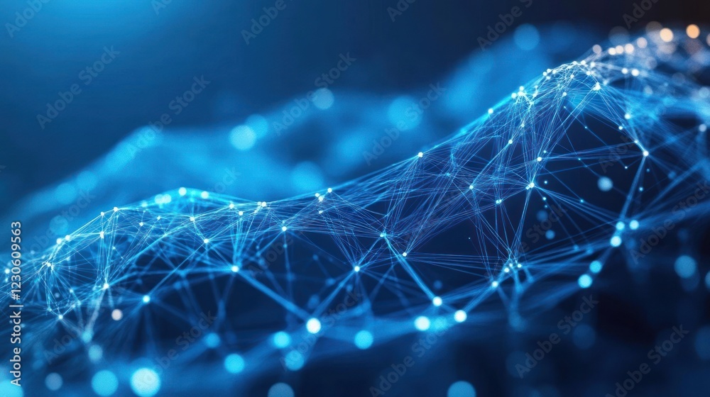 Poster abstract blue network digital connection design