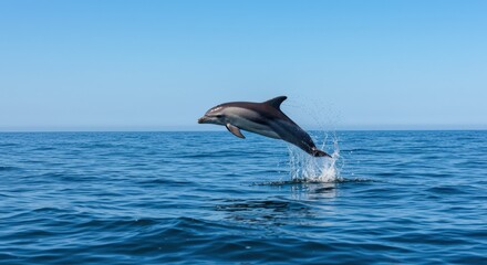 Fototapeta premium Dolphin Leaping from Ocean Waves