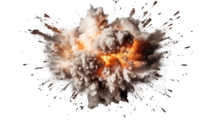Explosion Explode destruction, isolated on transparent background.