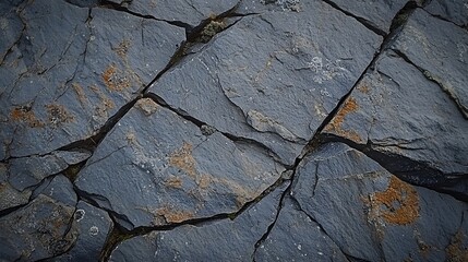 Abstract Dark Grey Cracked Rock Surface Texture Background
