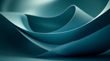 Abstract digital wireframe loop on a dark blue background illustrating a tech concept with a creative design minimalistic bright light tone modern blurred empty caption space on the side
