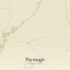 Obraz premium Retro Spanish map of Paymogo, Andaluc�a. Vintage street map.