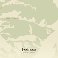 Obraz premium Retro Spanish map of Pedroso, La Rioja. Vintage street map.