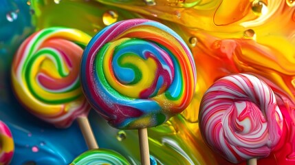 Rainbow Swirl Lollipops: A Vibrant, Sweet Artistic Delight