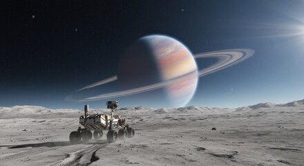 Rover Exploring Alien Moon