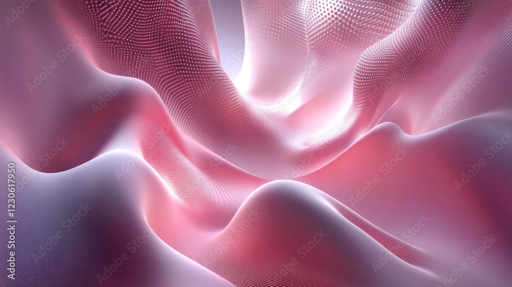 Poster abstract pink wave particle surface design