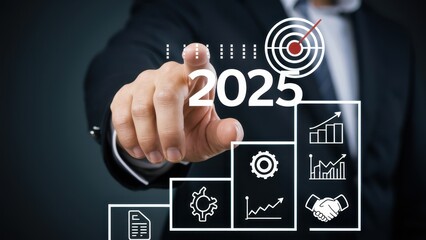Obraz premium Business Goals 2025: Planning for Success and Growth