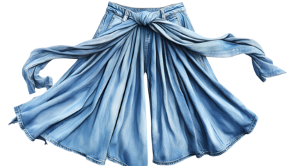 Wrap-Around Denim Skirt Artwork