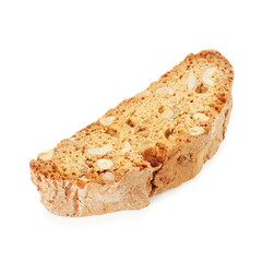 Traditional Italian almond biscuit (Cantucci) isolated on white