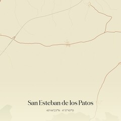 Retro Spanish map of San Esteban de los Patos, Castilla y Le�n. Vintage street map.