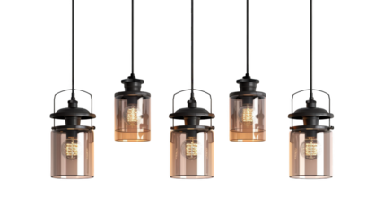 Hanging lamp, isolated on transparent background.