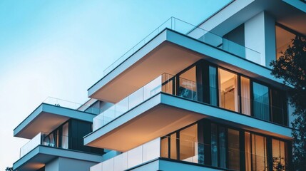Modern apartment building at dusk. (2)