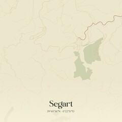 Fototapeta premium Retro Spanish map of Segart, Comunidad Valenciana. Vintage street map.