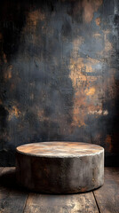 Dark Rustic Wooden Cutting Board on Aged Background