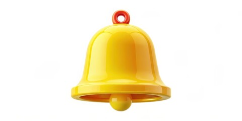 Large Yellow Bell Icon with Number Counter for Mobile Notification App, interactive element, mobile technology