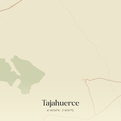 Retro Spanish map of Tajahuerce, Castilla y Le�n. Vintage street map.