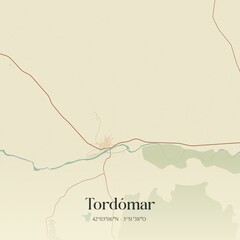 Retro Spanish map of Tord�mar, Castilla y Le�n. Vintage street map.