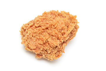 Close up of Chicken Fried Isolated White Background.
