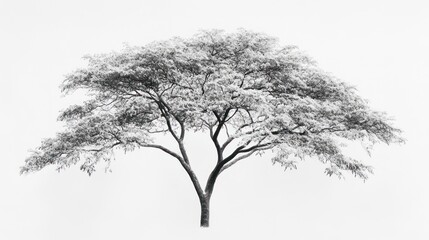 Monochrome tree, isolated, outdoor, nature, design element