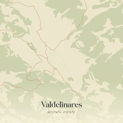 Obraz premium Retro Spanish map of Valdelinares, Arag�n. Vintage street map.