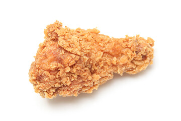 Close up of Chicken Fried Isolated White Background.