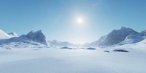 Fototapeta premium Majestic Snowy Mountain Range Landscape